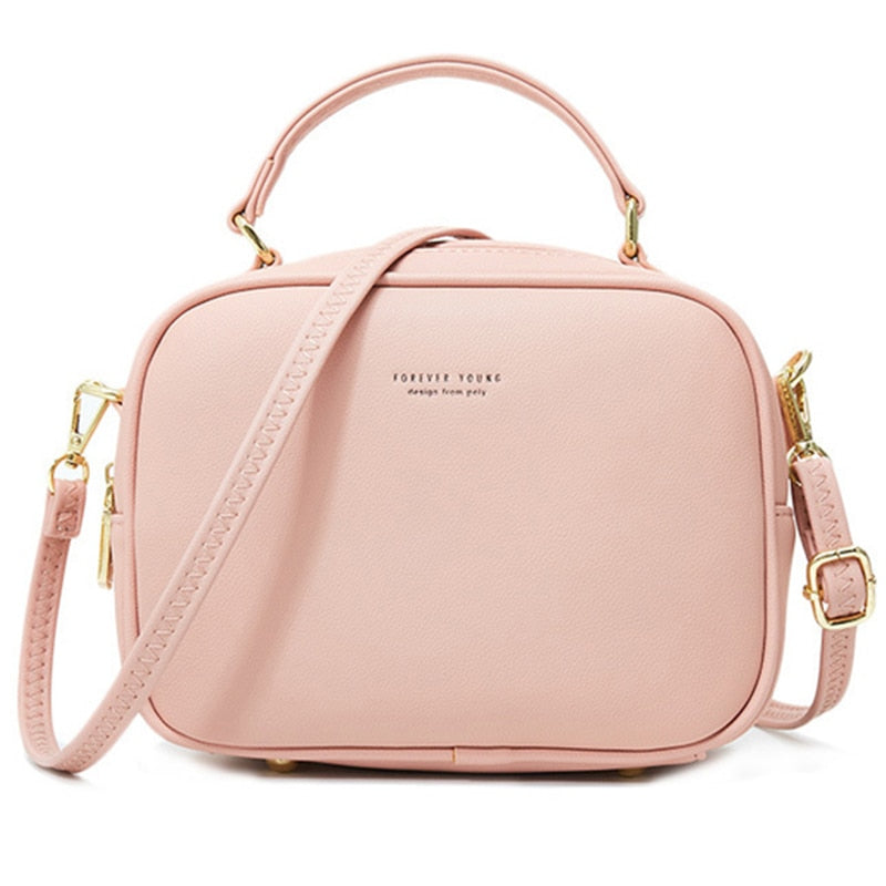 Mini sac bandoulière à double poches en Cuir PU