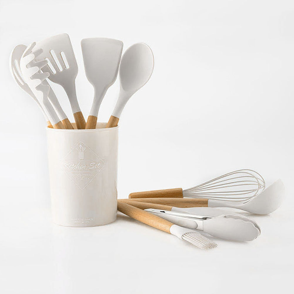 Ensemble complet d'ustensiles de cuisine en silicone