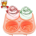 2x Moules en silicone à glaçons en forme de rose 3D