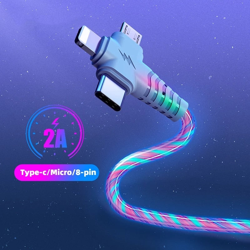 Câble de recharge 3 en 1 - Lumineux