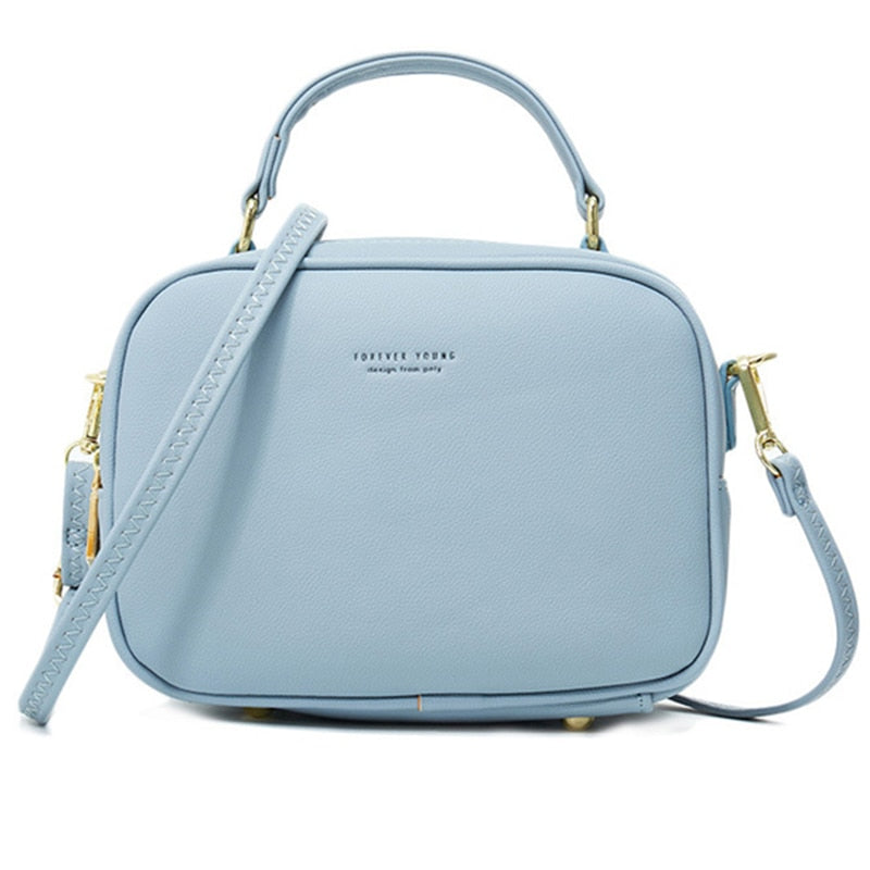 Mini sac bandoulière à double poches en Cuir PU