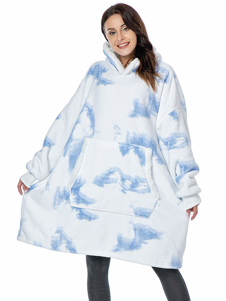 Sweat Plaid à capuche XXL