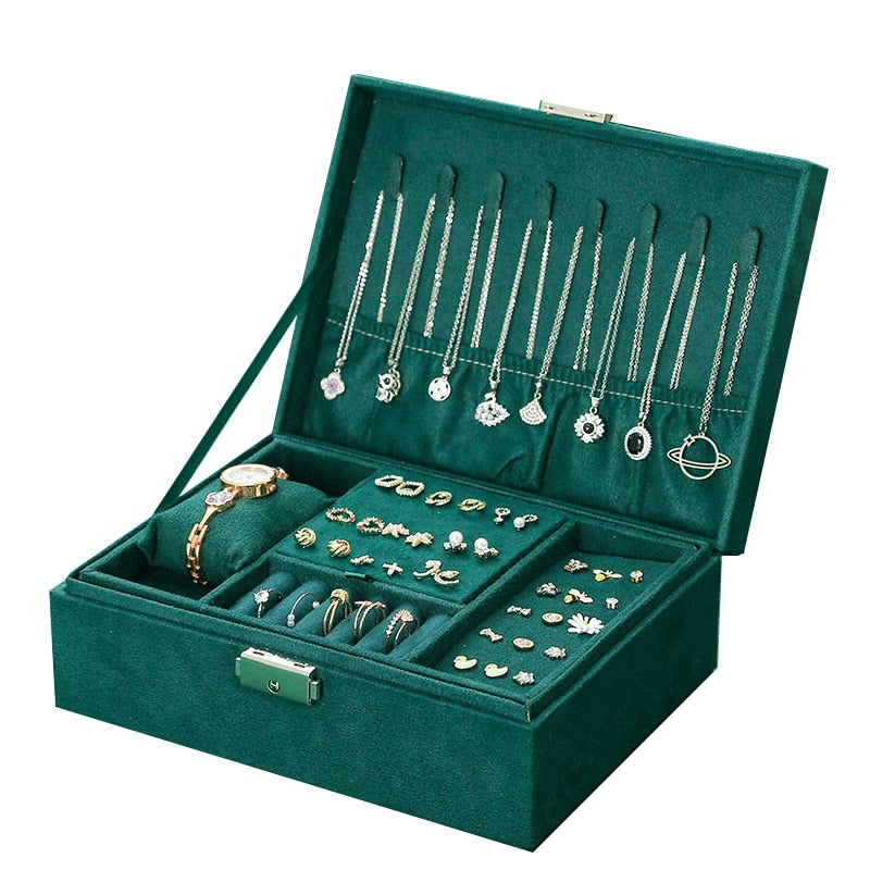 Boîte à bijoux sécurisée en velours