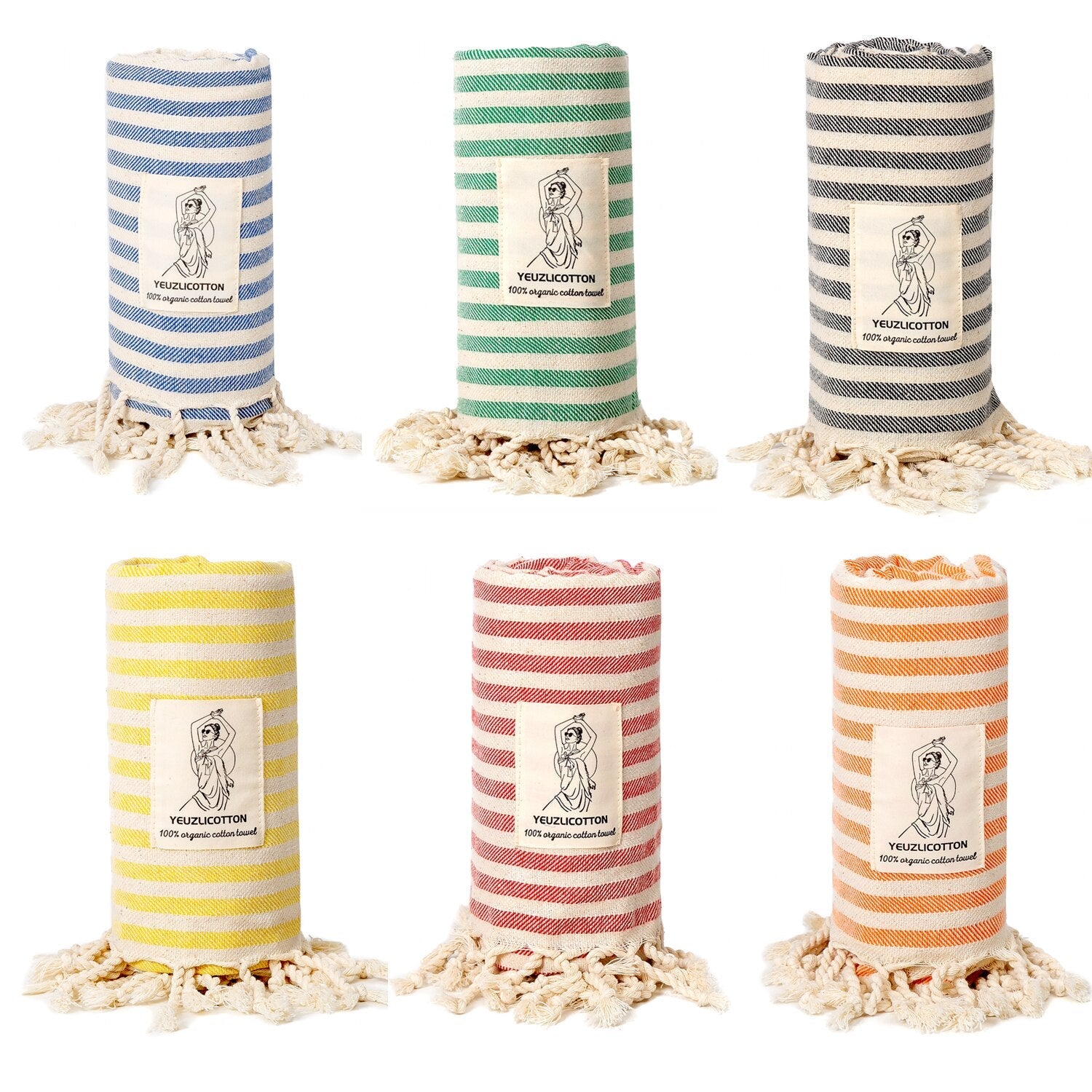 Serviette de plage 100% coton avec son sac à dos