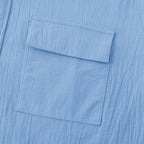 Chemise en coton et lin à Double poche pour homme