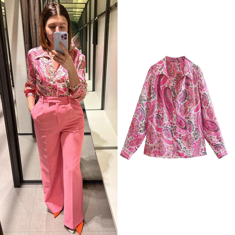 Chemisier en satin pour femme