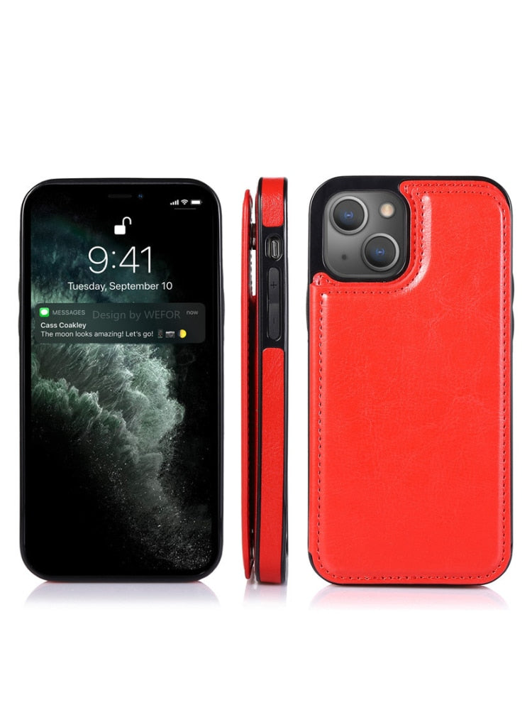 Etui portefeuille en cuir pour téléphone