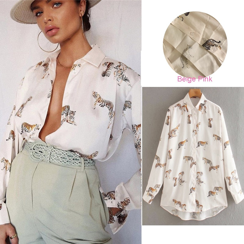 Chemisier en satin pour femme