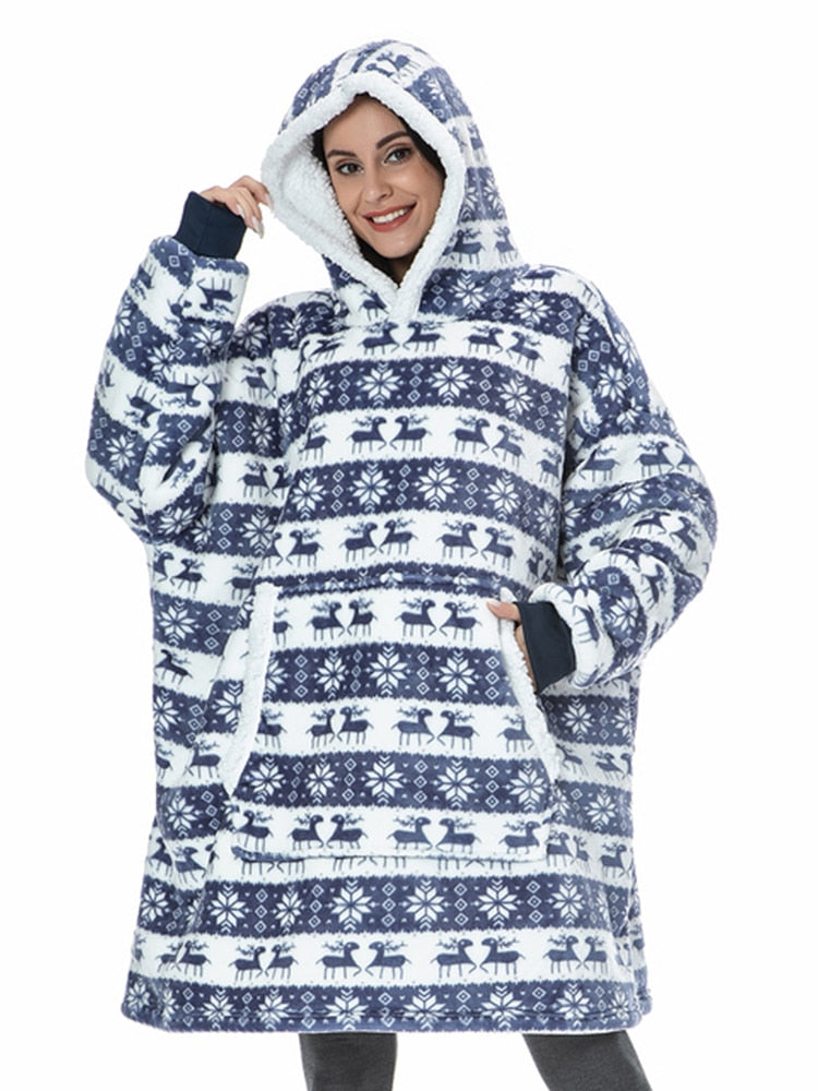 Sweat Plaid à capuche XXL