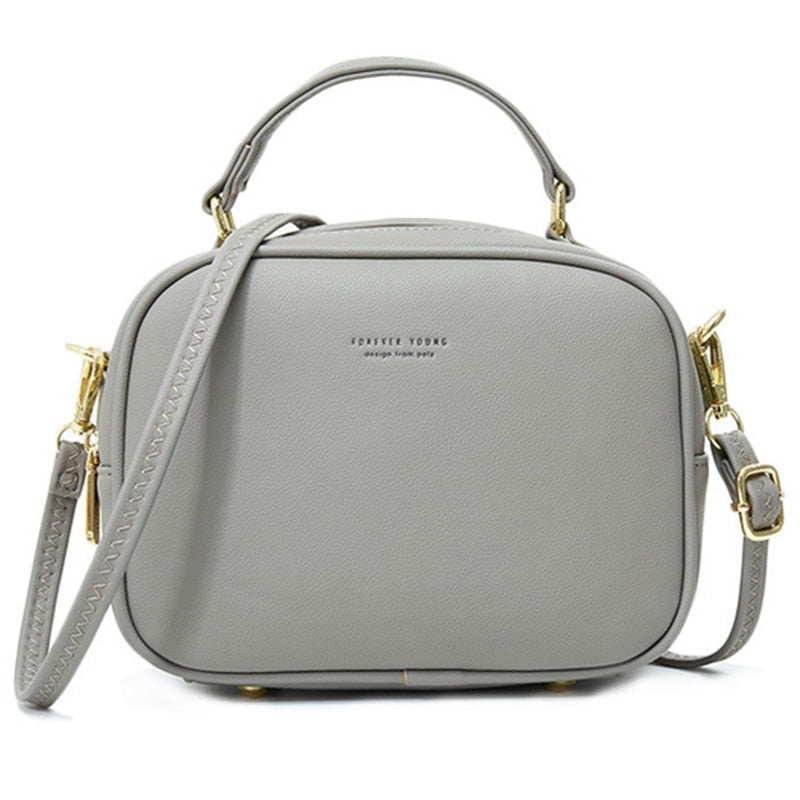 Mini sac bandoulière à double poches en Cuir PU