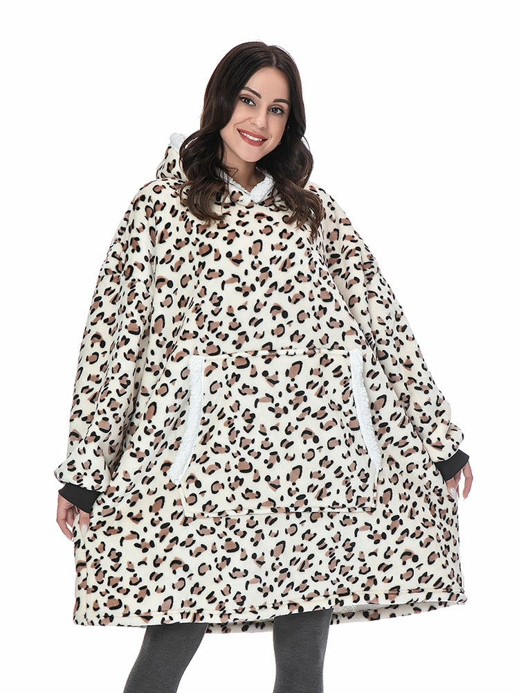 Sweat Plaid à capuche XXL