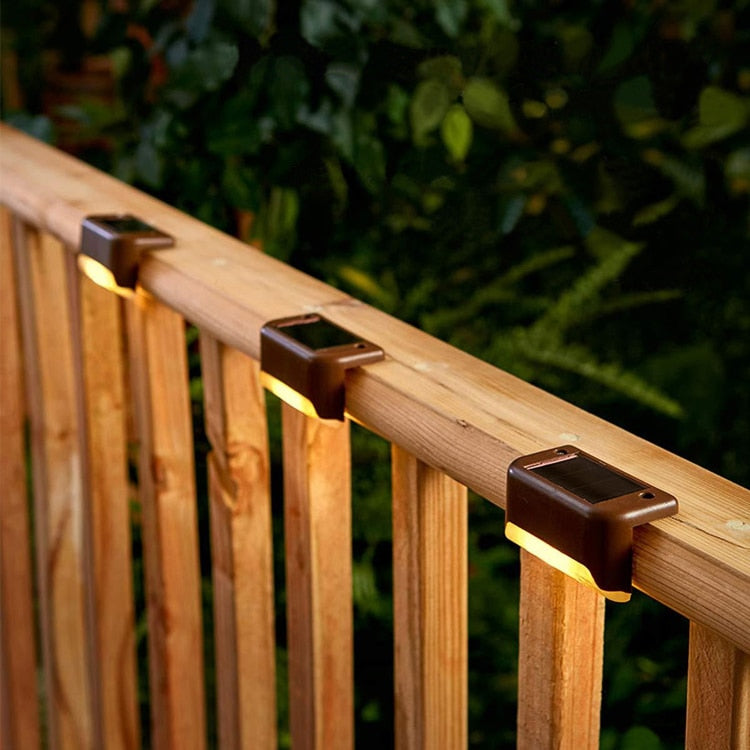 4x Appliques LED solaires pour escaliers et clôtures