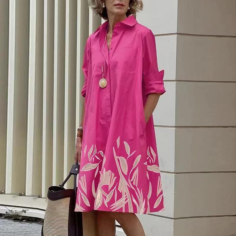 Midi shirt dress with turn-down collar and pockets - 2023 Collection