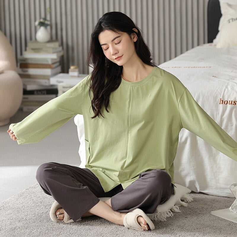 Pyjama femme ample en coton