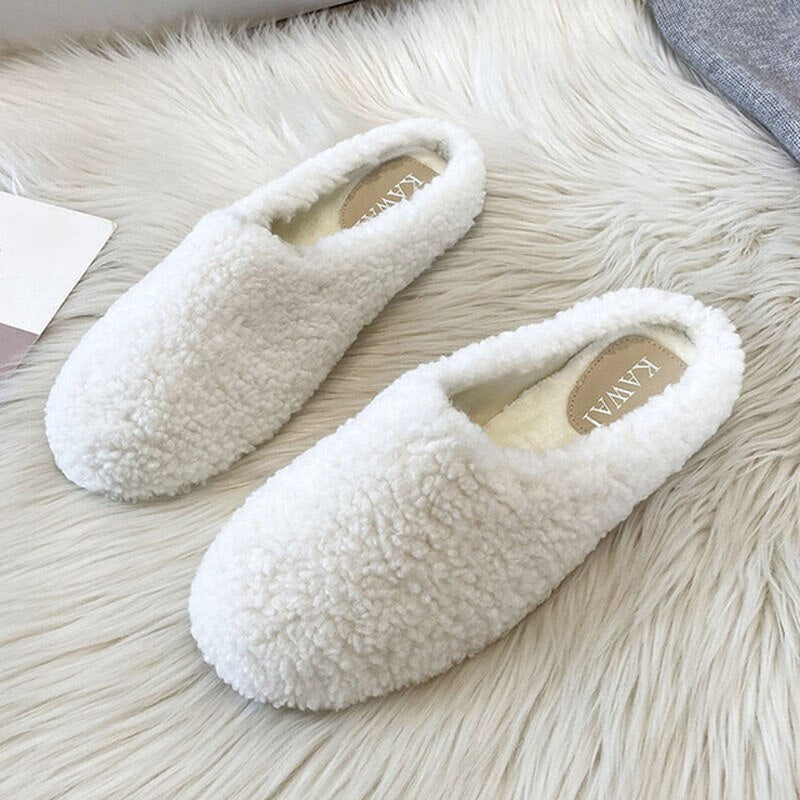 Mocassins d'intérieur en laine véritable