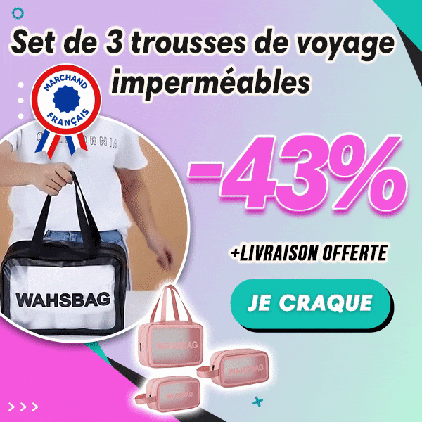 Set de 3 trousses de voyage imperméables