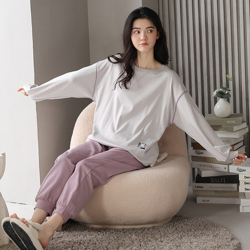 Pyjama femme ample en coton