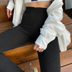 Legging tricot côtelé taille haute