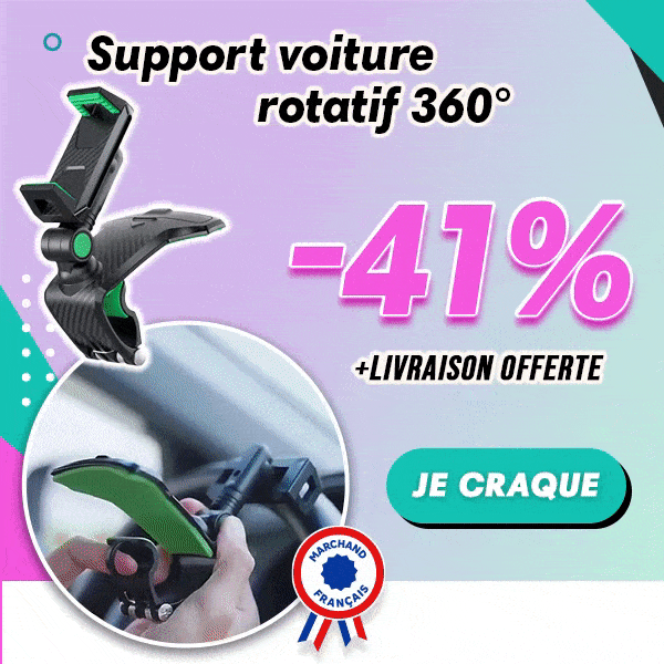 Support voiture rotatif 360° pour smartphone
