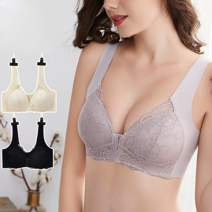 2x Soutien-gorge à dentelle avec fermeture avant