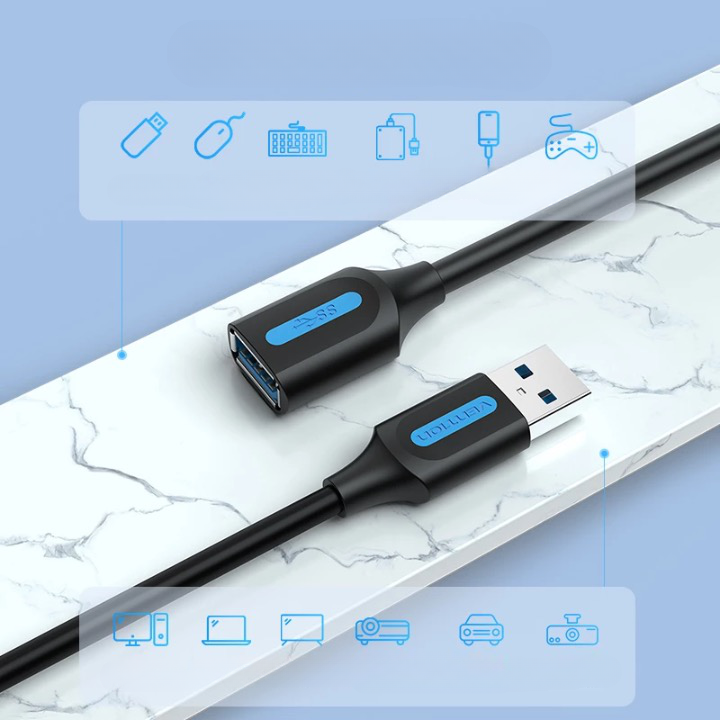 Câble rallonge USB - 5 mètres