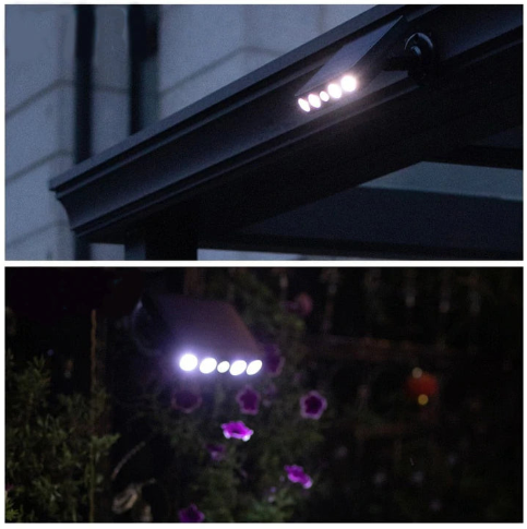 Lampe solaire rotative 3 modes -Système PIR