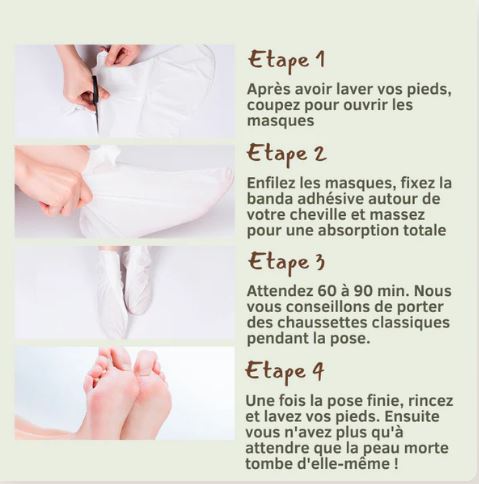 6 paires masques exfoliants pour pieds